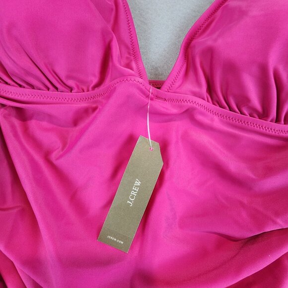 J. Crew NEW Women's Ruched V-neck Swimsuit One-Piece Vacation Boho Beach Swim 12 - Picture 2 of 11